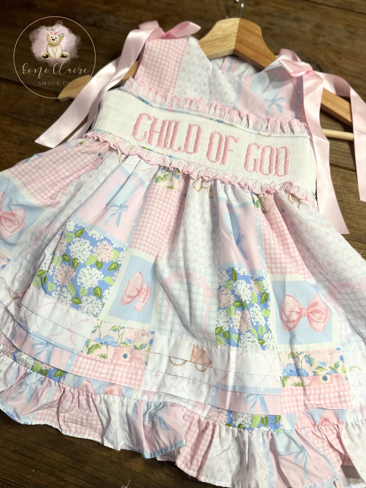 RTS GM PATCHWORK DRESS “CHILD OF GOD” (NON-CUSTOMIZABLE, PLEASE LEAVE BOX BLANK) SHIPS IN 5 BUSINESS DAYS