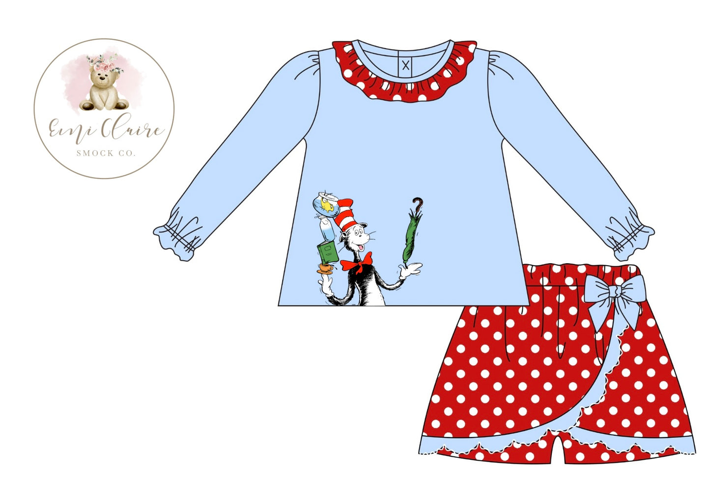 PO THE MORE YOU READ SKORT SET (NON-CUSTOMIZABLE, PLEASE LEAVE BOX BLANK) ETA FEBRUARY TO ECSC