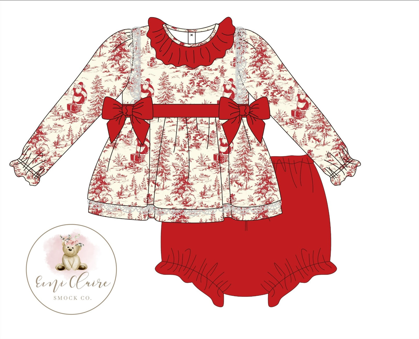 PO SANTA TOILE BLOOMER SET (NON-CUSTOMIZABLE, PLEASE LEAVE BOX BLANK) ETA NOVEMBER