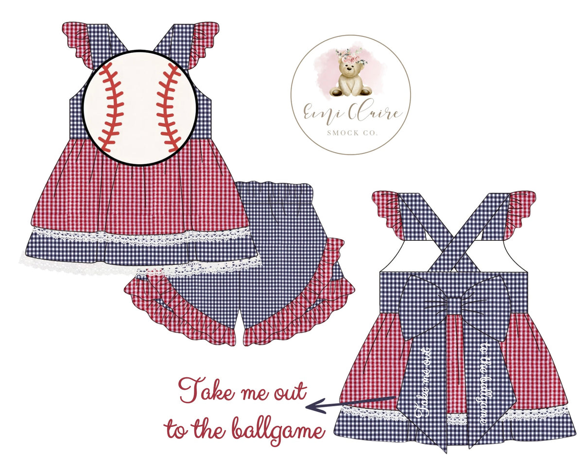PO TAKE ME OUT TO THE BALLGAME SHORT SET (NON-CUSTOMIZABLE, PLEASE LEAVE BOX BLANK) ETA MARCH TO ECSC