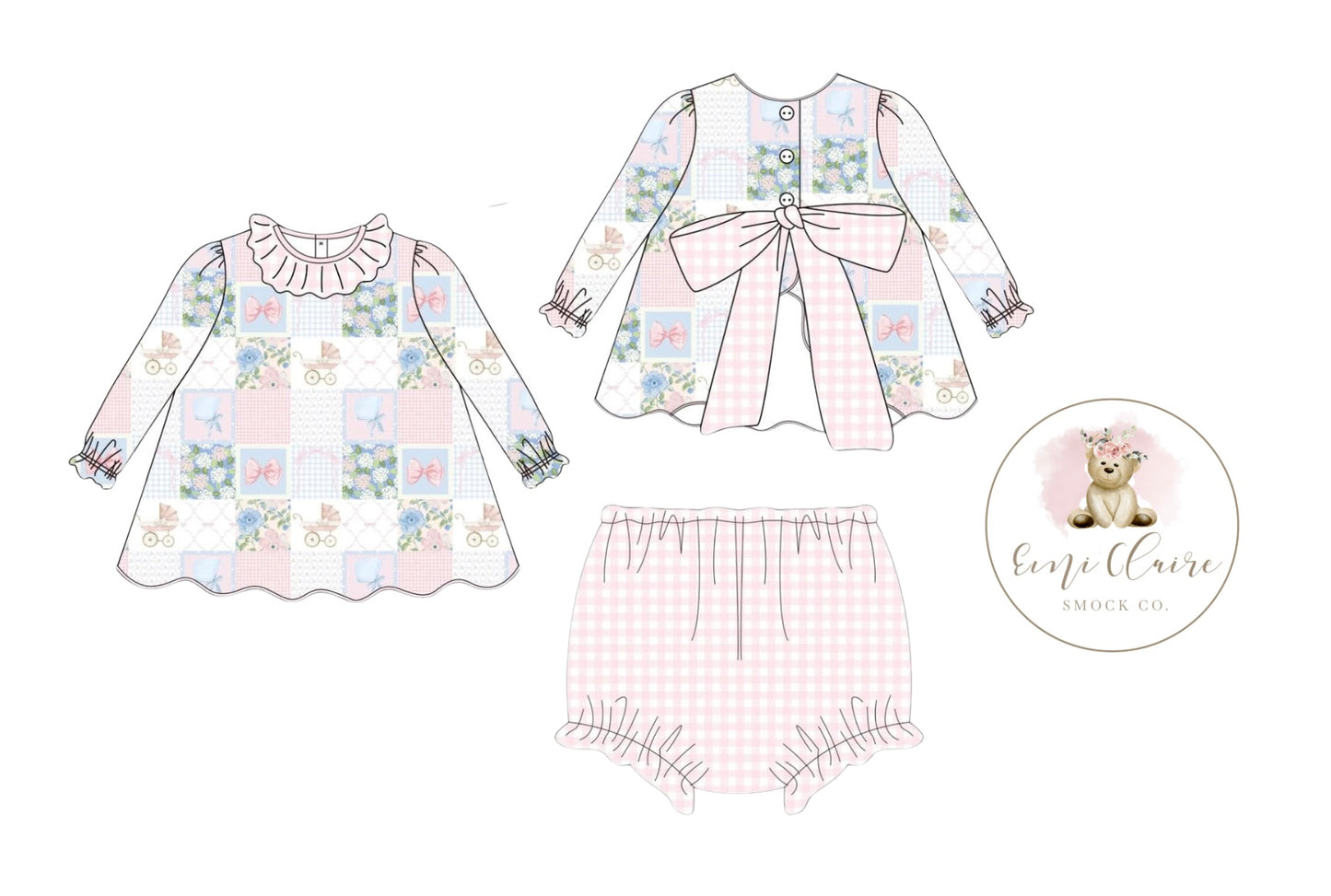 PO ROUND #2 WINTER GM PATCHWORK PLAY COLLECTION BLOOMER SET (NON-CUSTOMIZABLE, PLEASE LEAVE BOX BLANK) ETA END OF NOVEMBER TO ECSC
