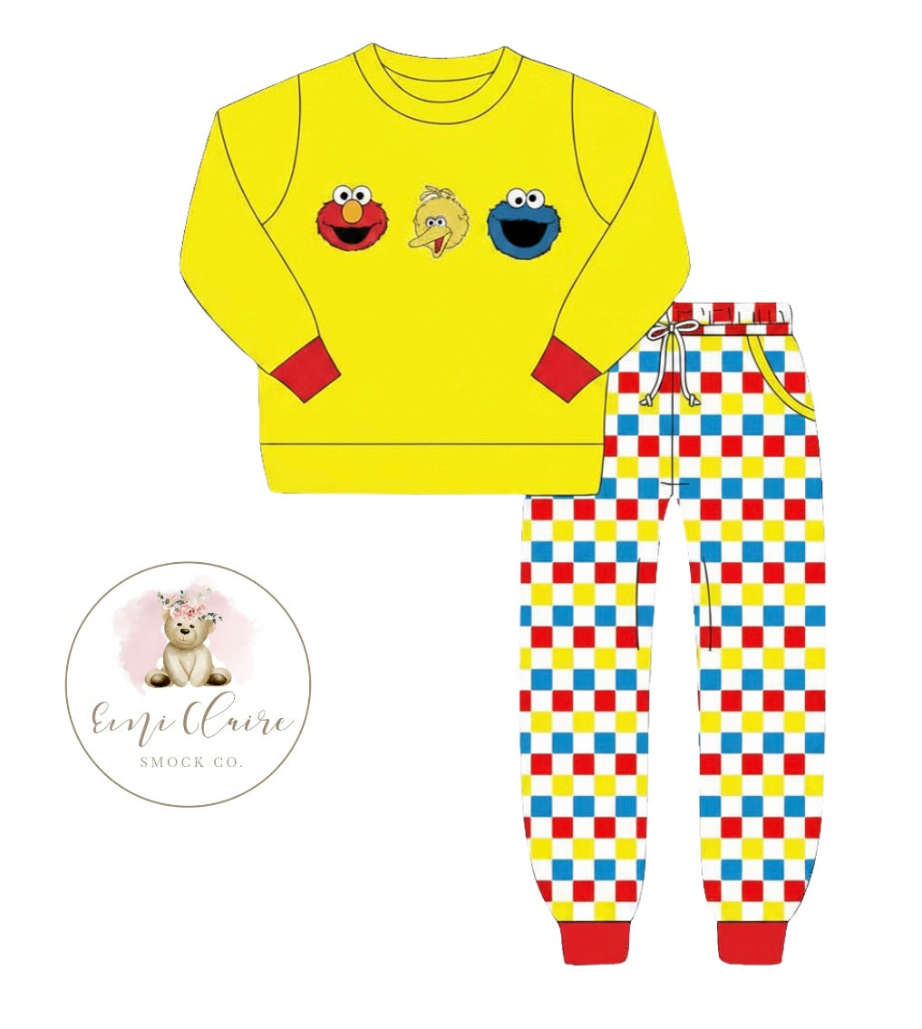 PO CHECKERED SUNNY DAYS BOY JOGGER SET (NON-CUSTOMIZABLE, PLEASE LEAVE BOX BLANK) ETA NOVEMBER TO ECSC