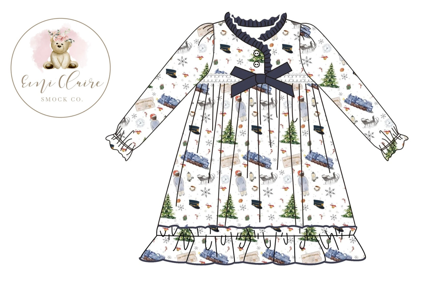 PO CHRISTMAS TRAIN GOWN (NON-CUSTOMIZABLE, PLEASE LEAVE BOX BLANK) ETA NOVEMBER