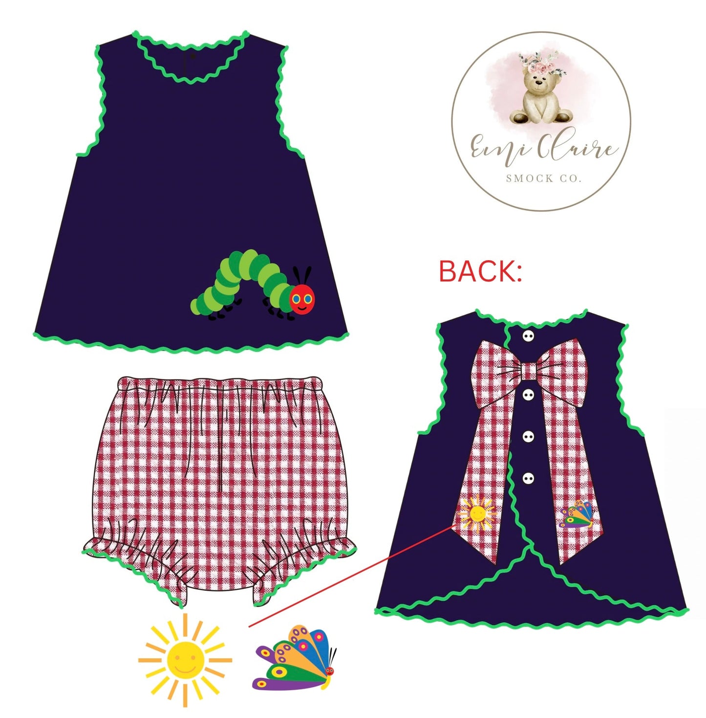 PO CATERPILLAR FRIEND BLOOMER SET (NON-CUSTOMIZABLE, PLEASE LEAVE BOX BLANK) ETA FEBRUARY TO ECSC