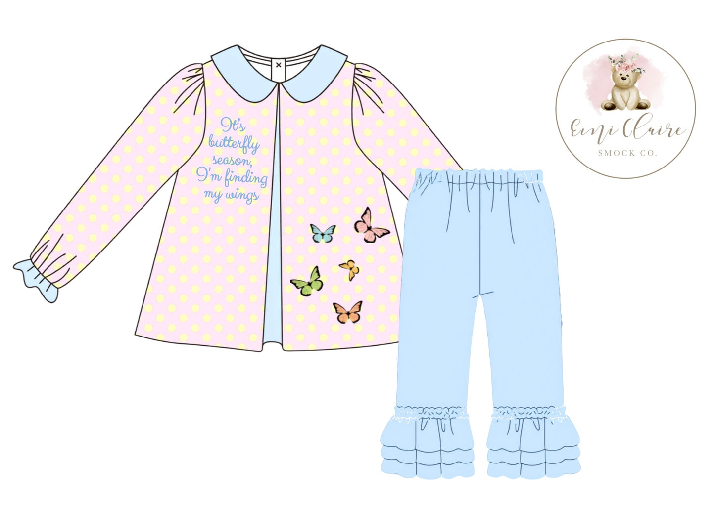 PO BUTTERFLY SEASON PANT SET (NON-CUSTOMIZABLE, PLEASE LEAVE BOX BLANK) ETA DECEMBER TO ECSC