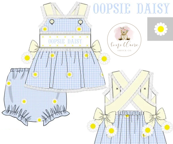 PO SMOCKED OOPSIE DAISY BLOOMER SET - (NOT CUSTOMIZABLE, PLEASE LEAVE BOX BLANK) ETA IS MARCH TO EMI CLAIRE SMOCK CO.