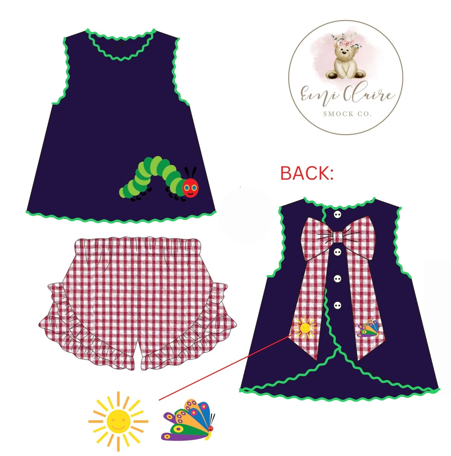 PO CATERPILLAR FRIEND SHORT SET (NON-CUSTOMIZABLE, PLEASE LEAVE BOX BLANK) ETA FEBRUARY TO ECSC