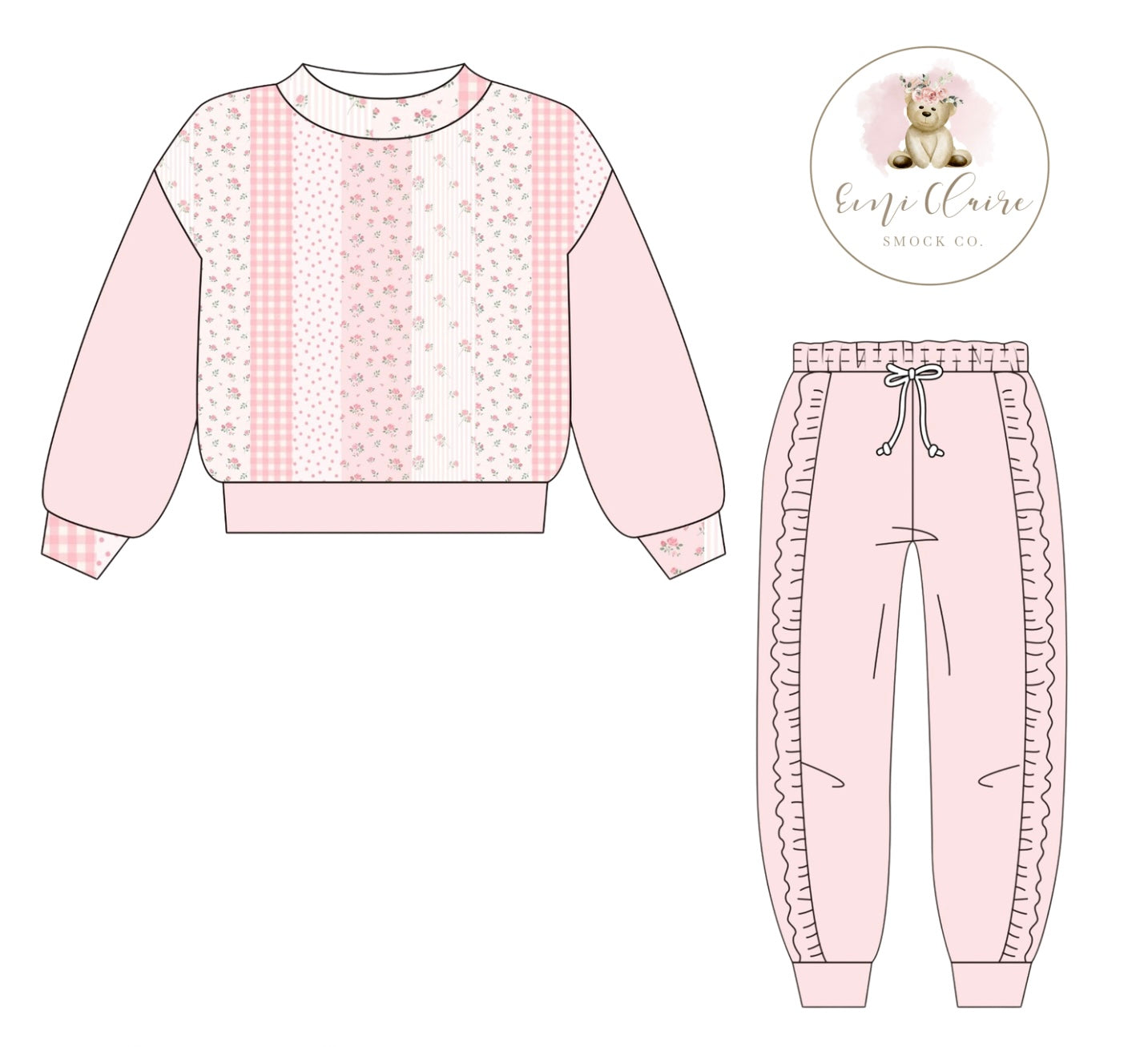 PO *PROMO* MOCKNECK BLUSH BLOSSOM JOGGER SET (NON-CUSTOMIZABLE, PLEASE LEAVE BOX BLANK) ETA JANUARY TO ECSC