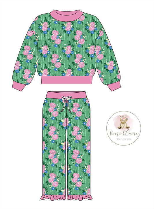 PO ZOEY’S PINK AND GREEN FLORAL SWEATER SET (NON-CUSTOMIZABLE, PLEASE LEAVE BOX BLANK) ETA NOVEMBER