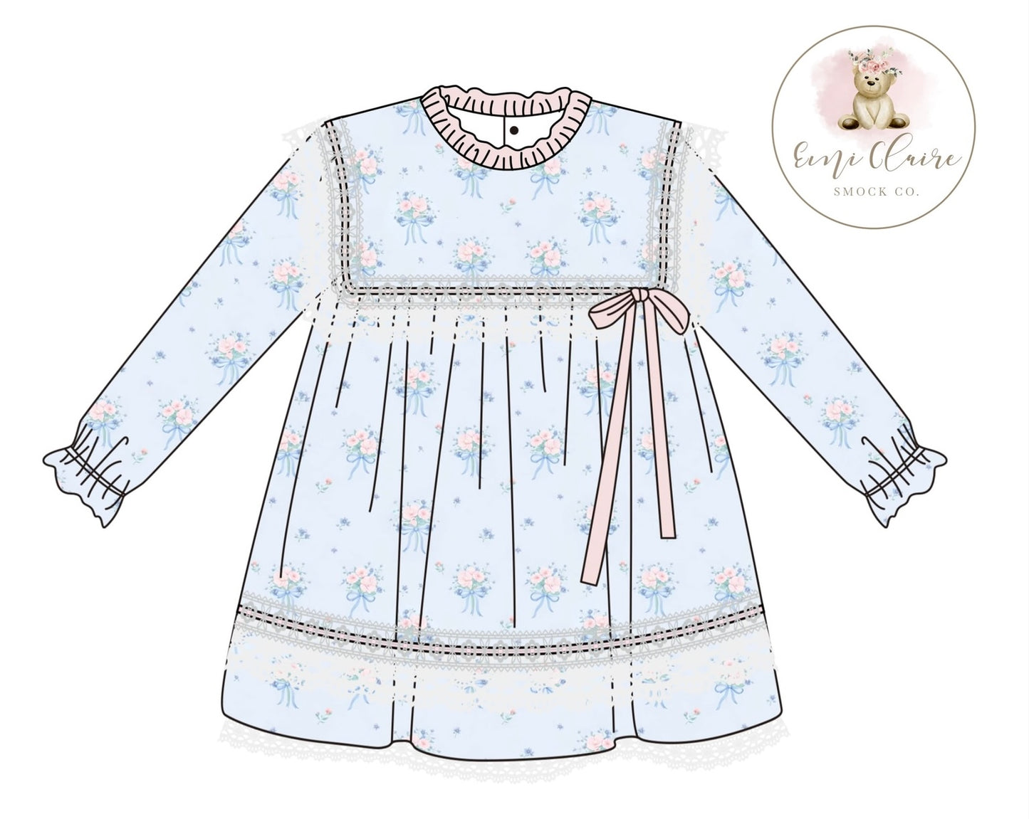 PO VINTAGE INSPIRED WHISPERING BLUE DRESS (NON-CUSTOMIZABLE, PLEASE LEAVE BOX BLANK) ETA DECEMBER TO ECSC