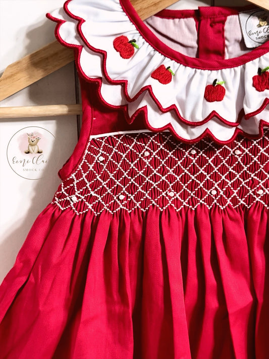 RTS B2S PEARLS AND HAND EMBROIDERED APPLES BLOOMER SET NON-CUSTOMIZABLE, (PLEASE LEAVE BOX BLANK) SHIPS IN 5 BUSINESS DAYS