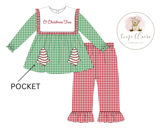 PO O CHRISTMAS TREE PANT SET (NON-CUSTOMIZABLE, PLEASE LEAVE BOX BLANK) ETA NOVEMBER