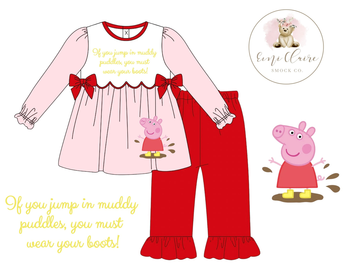 PO MUDDY PUDDLES PANT SET (NON-CUSTOMIZABLE, PLEASE LEAVE BOX BLANK) ETA NOVEMBER TO ECSC
