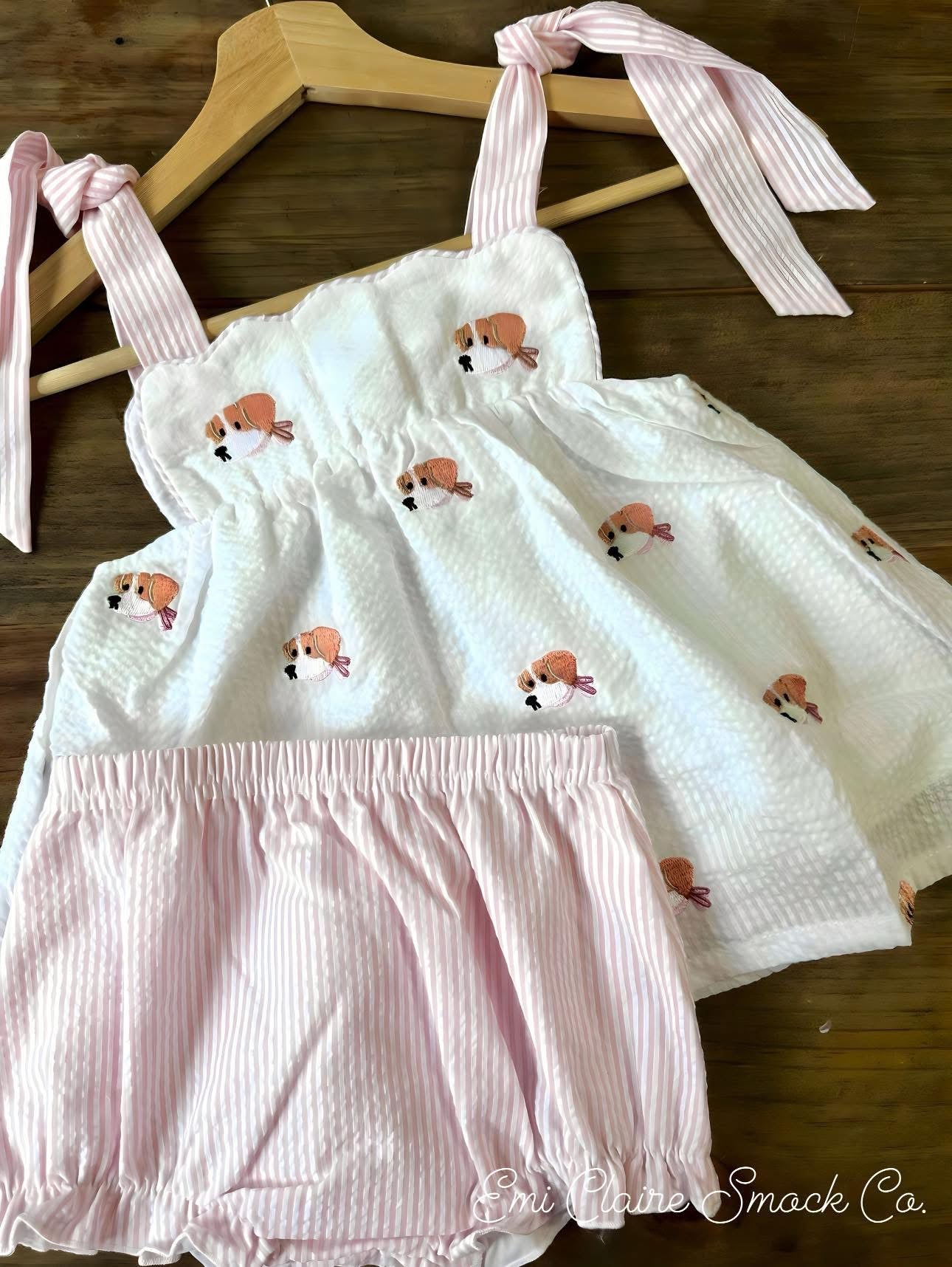 RTS EMBROIDERED PUP BLOOMER SET (NON-CUSTOMIZABLE, PLEASE LEAVE BOX BLANK) SHIPS IN 5 BUSINESS DAYS