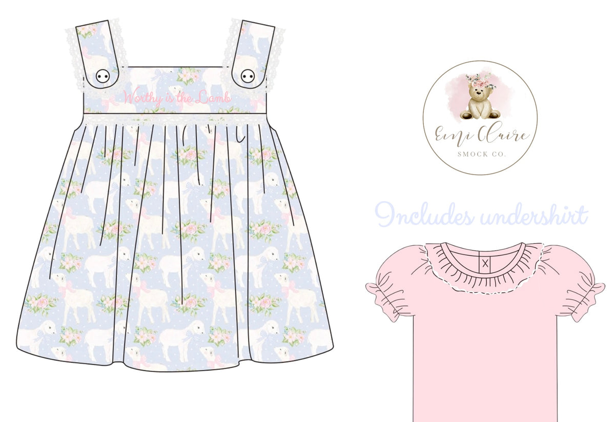 PO BUDGET FRIENDLY WORTHY IS THE LAMB DRESS — includes undershirt (NON-CUSTOMIZABLE, PLEASE LEAVE BOX BLANK) ETA MARCH TO ECSC