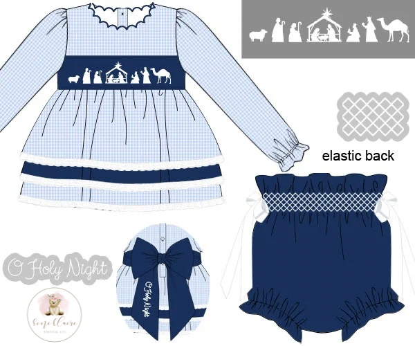 PO SMOCKED NATIVITY BLOOMER SET - (NOT CUSTOMIZABLE, PLEASE LEAVE BOX BLANK) ETA NOVEMBER TO ECSC