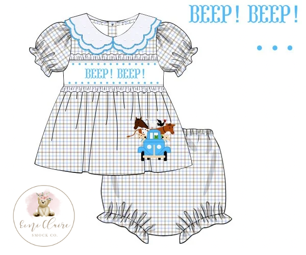PO BEEP! BEEP! BLOOMER SET - (NOT CUSTOMIZABLE, PLEASE LEAVE BOX BLANK) ETA END OF JANUARY TO EMI CLAIRE SMOCK CO.