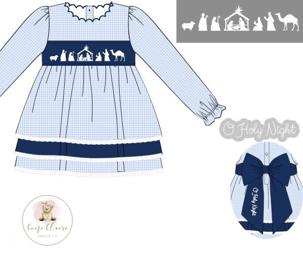PO SMOCKED NATIVITY DRESS - (NOT CUSTOMIZABLE, PLEASE LEAVE BOX BLANK) ETA NOVEMBER TO ECSC