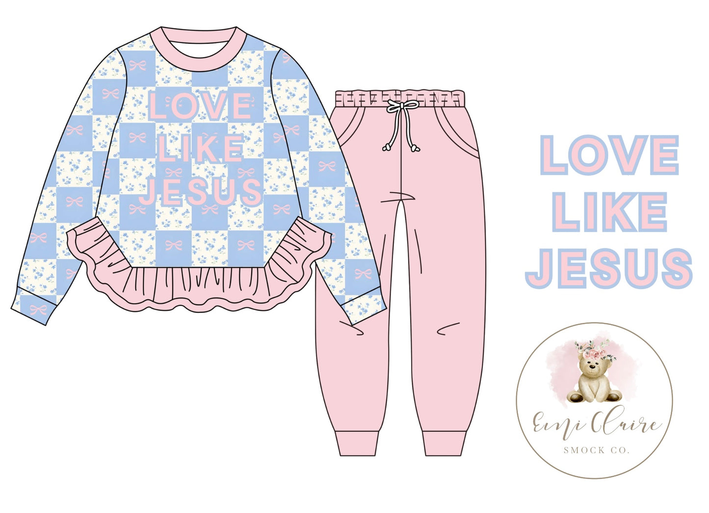 PO LOVE LIKE JESUS LIGHT SWEATSHIRT JOGGER SET (NON-CUSTOMIZABLE, PLEASE LEAVE BOX BLANK) ETA NOVEMBER TO ECSC
