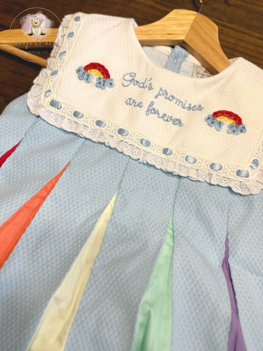 PO BEADED AND HAND EMBROIDERED GOD’S PROMISES ARE FOREVER BLOOMER SET - (NOT CUSTOMIZABLE, PLEASE LEAVE BOX BLANK) ETA END OF JANUARY TO EMI CLAIRE SMOCK CO.