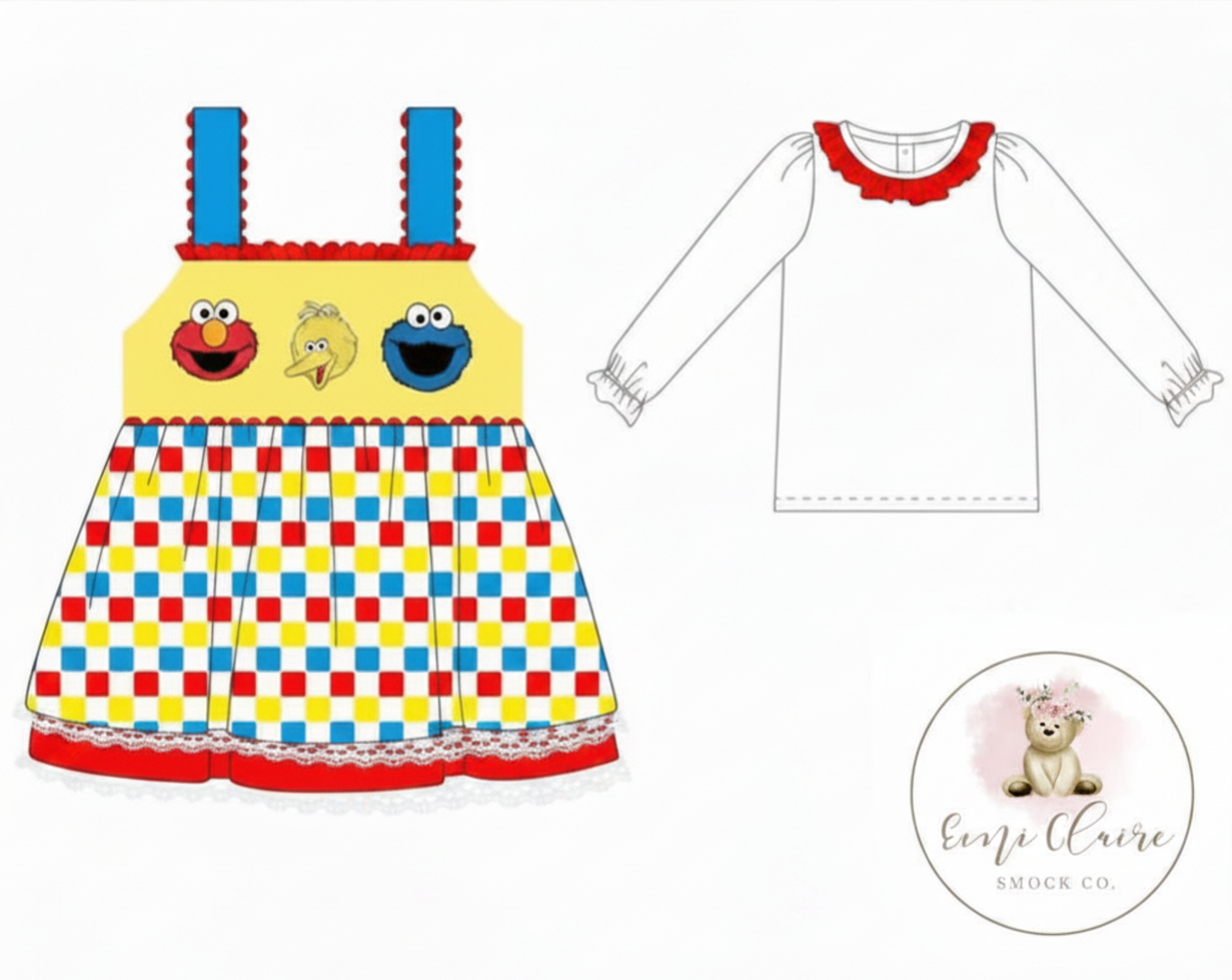 PO CHECKERED SUNNY DAYS DRESS SET - INCLUDES UNDERSHIRT (NON-CUSTOMIZABLE, PLEASE LEAVE BOX BLANK) ETA NOVEMBER TO ECSC