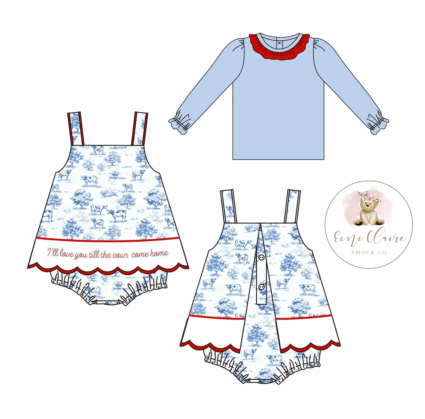 PO I’LL LOVE YOU TILL THE COWS COME HOME SKIRTED BUBBLE - INCLUDES UNDERSHIRT (NON-CUSTOMIZABLE, PLEASE LEAVE BOX BLANK) ETA END OF DECEMBER TO ECSC