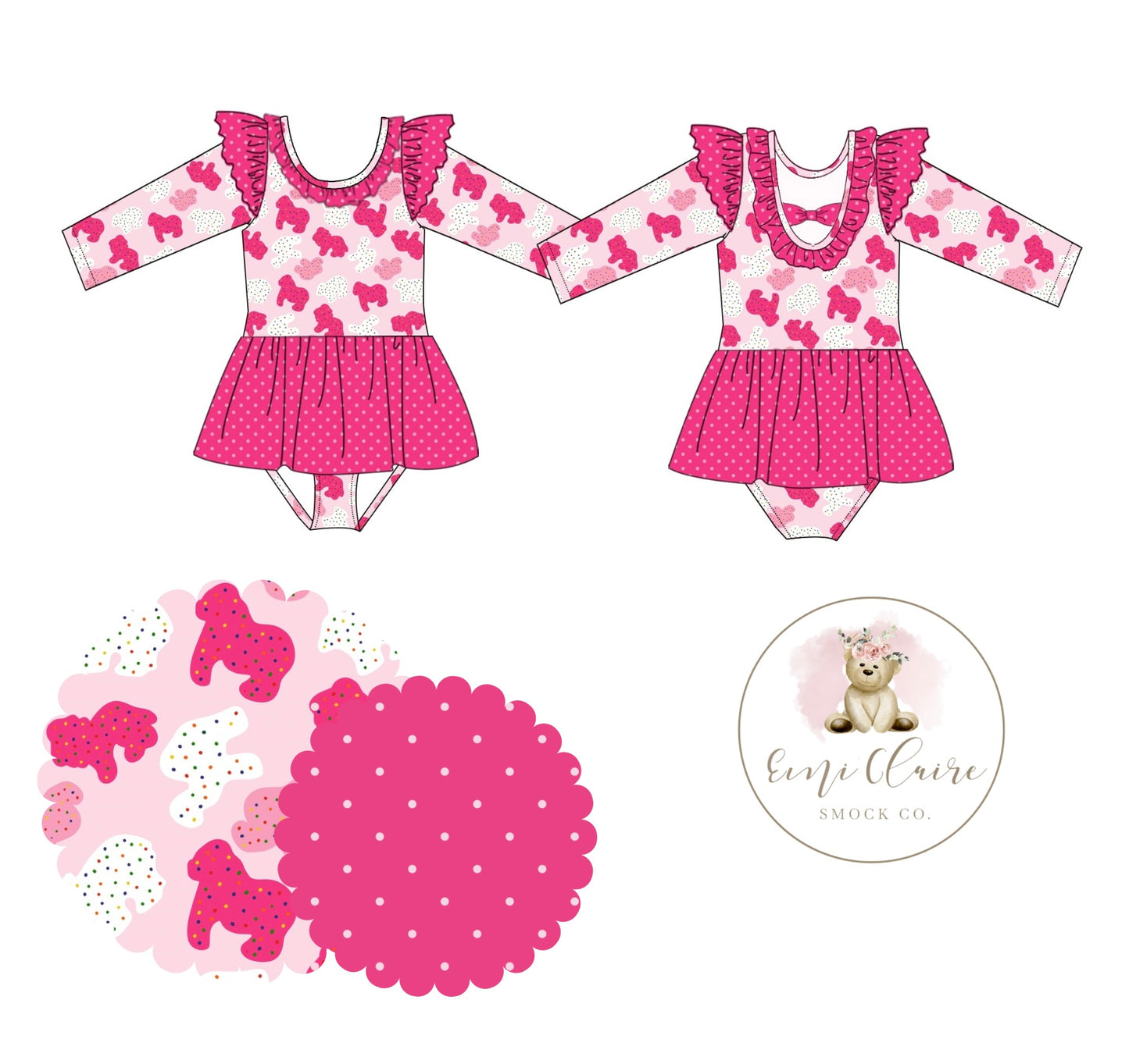 PO PINK ANIMAL COOKIES SKIRTED LEOTARD (NON-CUSTOMIZABLE, PLEASE LEAVE BOX BLANK) ETA NOVEMBER TO ECSC