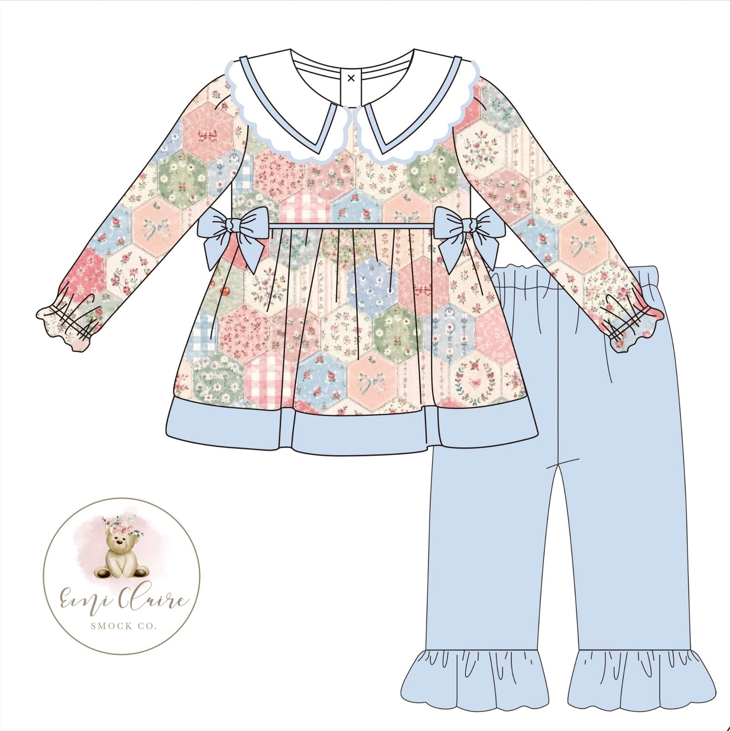 PO ROSEWOOD PATCHWORK
PANT SET (NON-CUSTOMIZABLE, PLEASE LEAVE BOX BLANK) ETA NOVEMBER TO ECSC