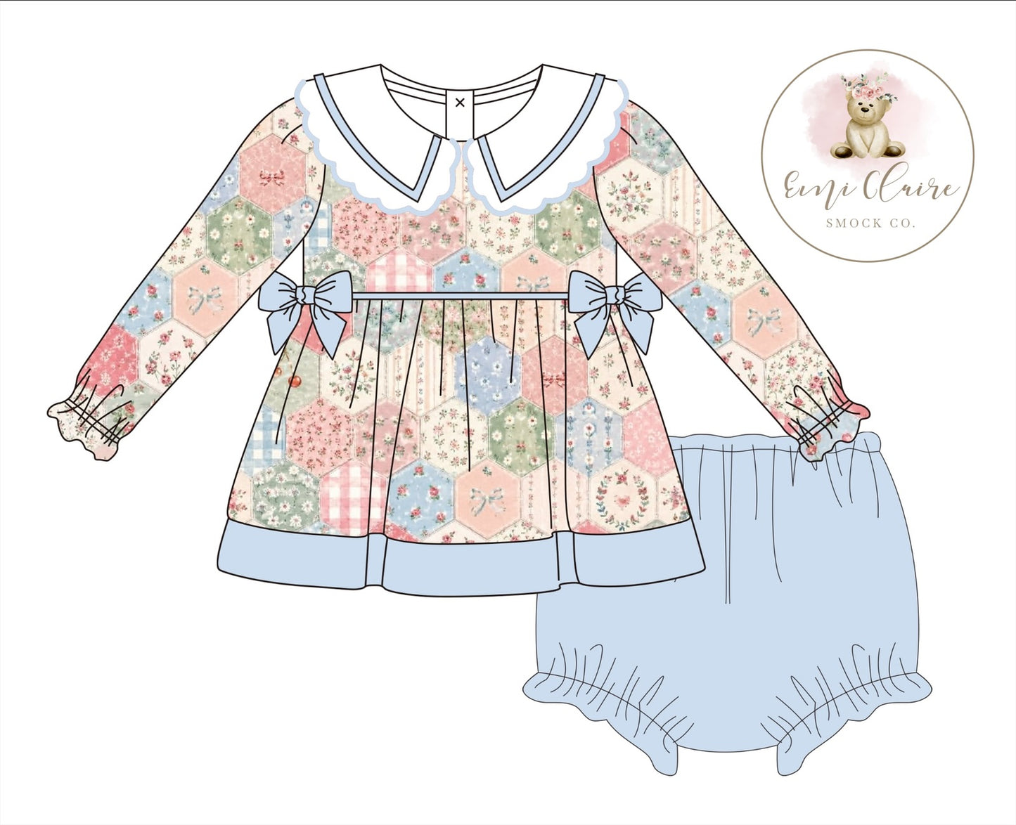 PO ROSEWOOD PATCHWORK BLOOMER SET (NON-CUSTOMIZABLE, PLEASE LEAVE BOX BLANK) ETA NOVEMBER TO ECSC