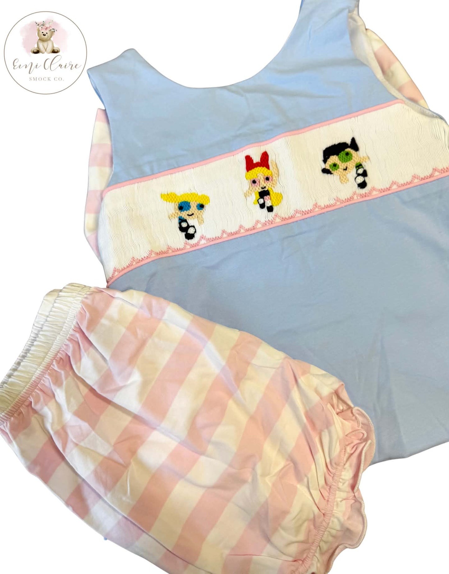 RTS THE GIRL POWER BUBBLE SHORT SET / SEE NEXT PIC “sugar, spice and everything nice” (NON-CUSTOMIZABLE, PLEASE LEAVE BOX BLANK) SHIPS IN 5 BUSINESS DAYS
